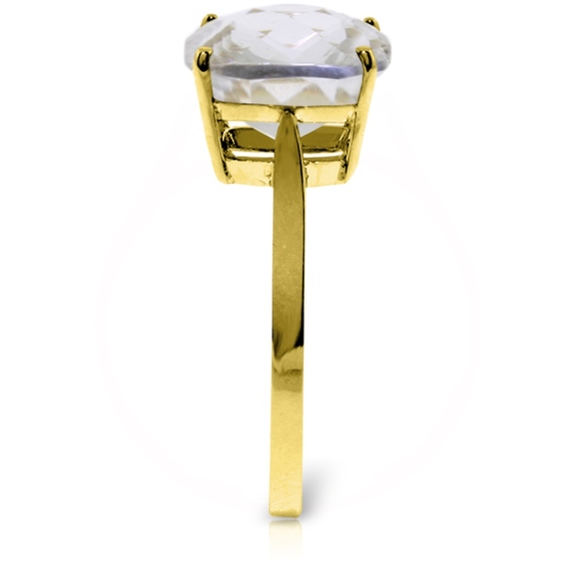 GOLD RING W/ NATURAL CHECKERBOARD CUT WHITE TOPAZ main image 1
